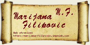 Marijana Filipović vizit kartica
